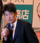 勝利インタビューを受ける大阪・天日HC