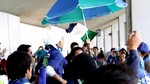 コンコースで行われた決起集会