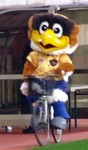 自転車に乗るベガッ太くん