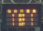 試合終了後のスコアボード