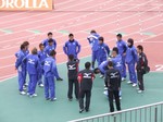ウォーミングアップに入る選手たち