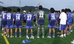 試合後のミーティング
