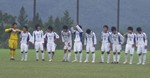 試合終了後の挨拶をするヴォルティスの選手たち