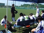試合前のミーティング
