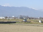 アルウィンの北西に見える冠雪した山々