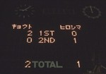 試合終了後のスコアボード