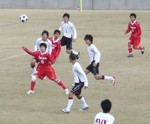 意地のゴールを決めた帝人FW白須