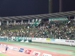 ホームで大勝の岐阜サポーターは大喜び