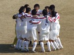 こちらも円陣で歌を歌った岐阜