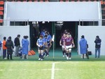 両チーム選手入場