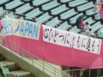 ホームゴール裏の横断幕