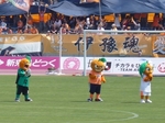 ピッチに登場した愛媛FCのマスコットたち