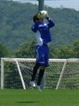 GK練習に参加するGK長谷川