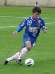 決勝点を決めた奈良FW檜山